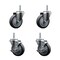 Service Caster 4 Inch Thermoplastic  Rubber Wheel Swivel 58 Inch Threaded Stem Caster Set 2 Brakes SCC SCC-TS20S414-TPRB-58212-2-TLB-2 - alternate 1